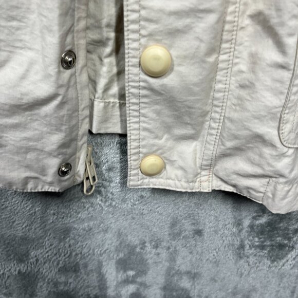 VTG J.Crew Oarsman Field Jacket Medium Beige Hooded Cotton Nylon Utility - Picture 6 of 11